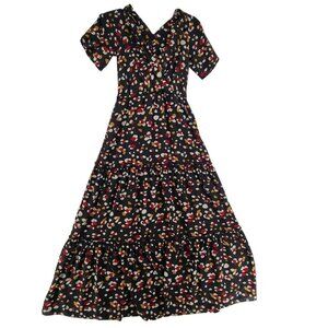 Juby lee Women's Short Sleeve Maxi Dress Multi Color Size S/M